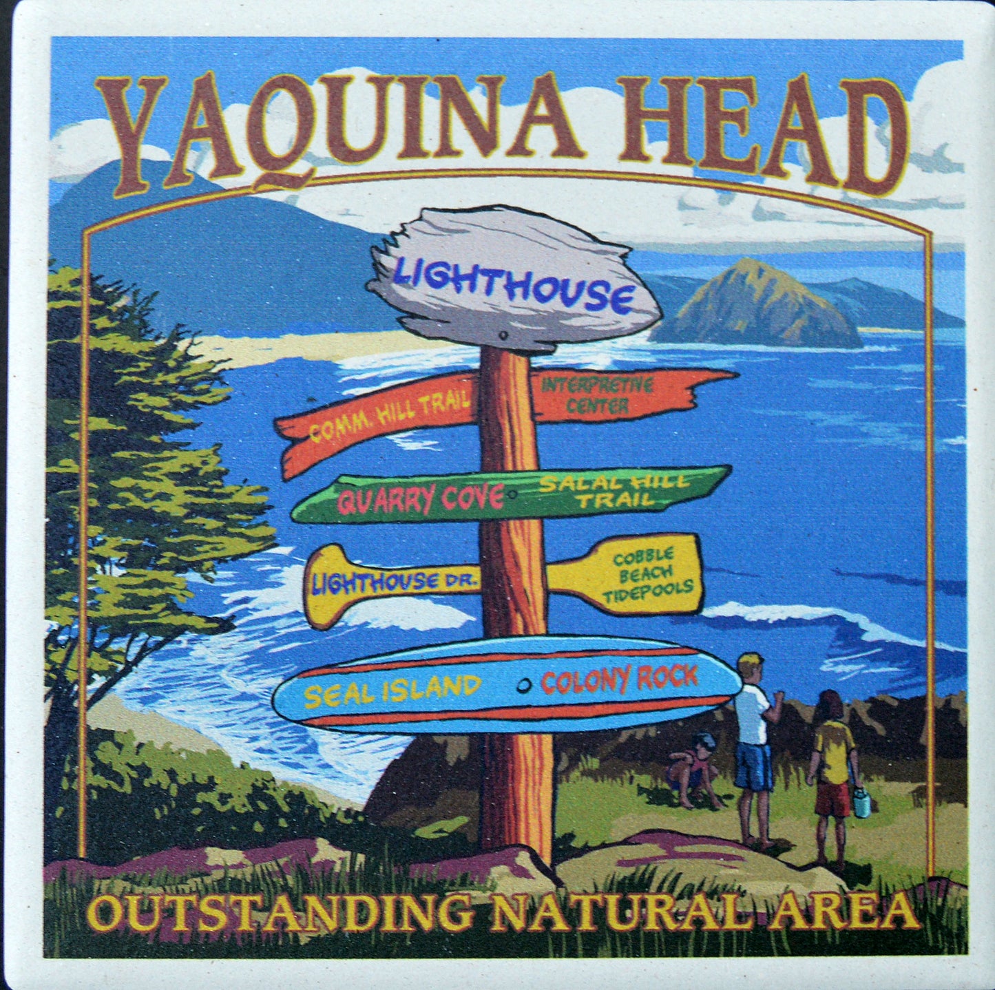 Coaster Ceramic Signpost