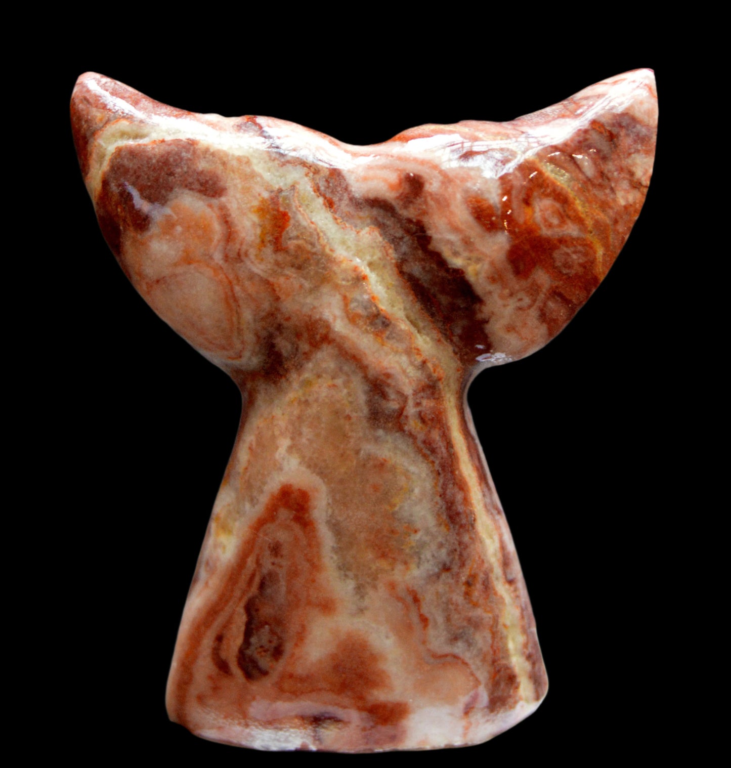 Figurine Marble Whale Tail 2"