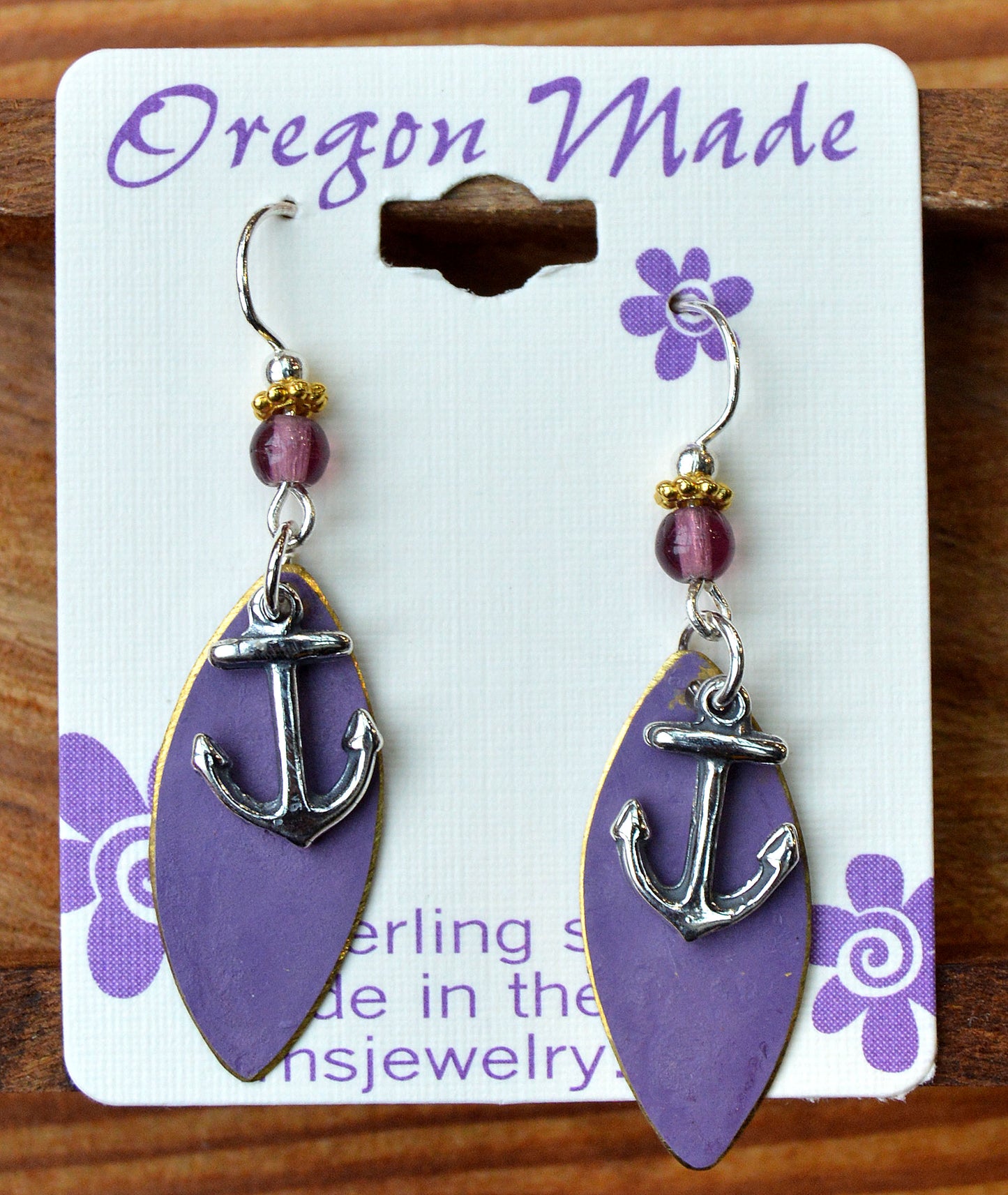 Earring Patina Disc Anchor