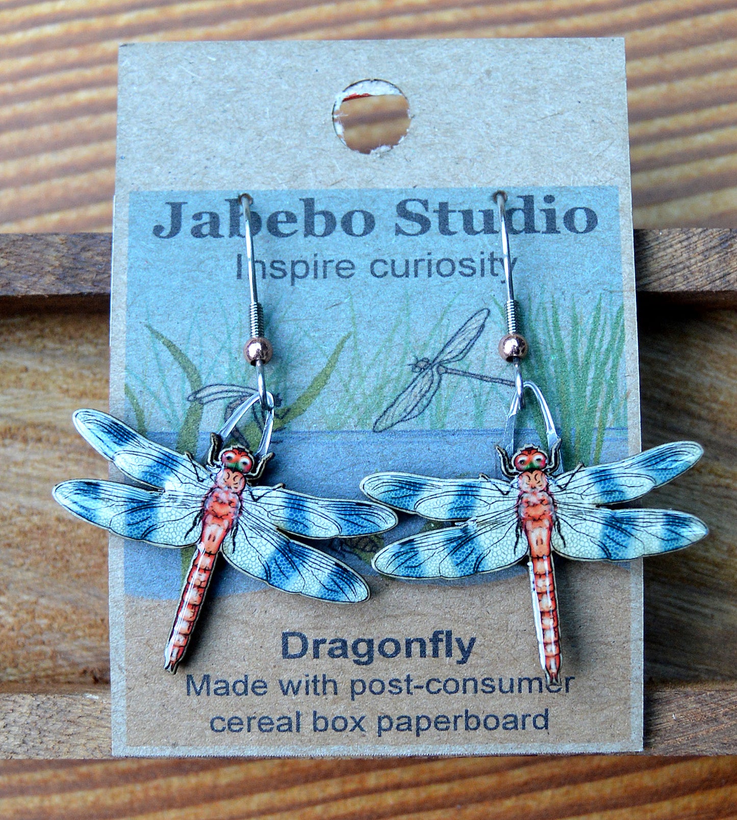 Earring Red Dragonfly