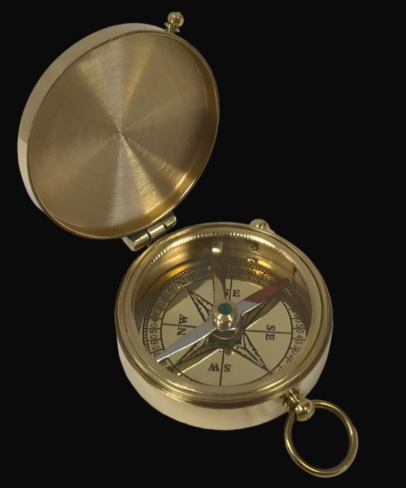 #6 Compass Pocket Polished Brass