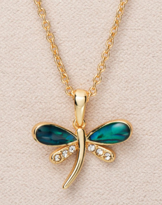 Necklace AB Golden Dragonfly
