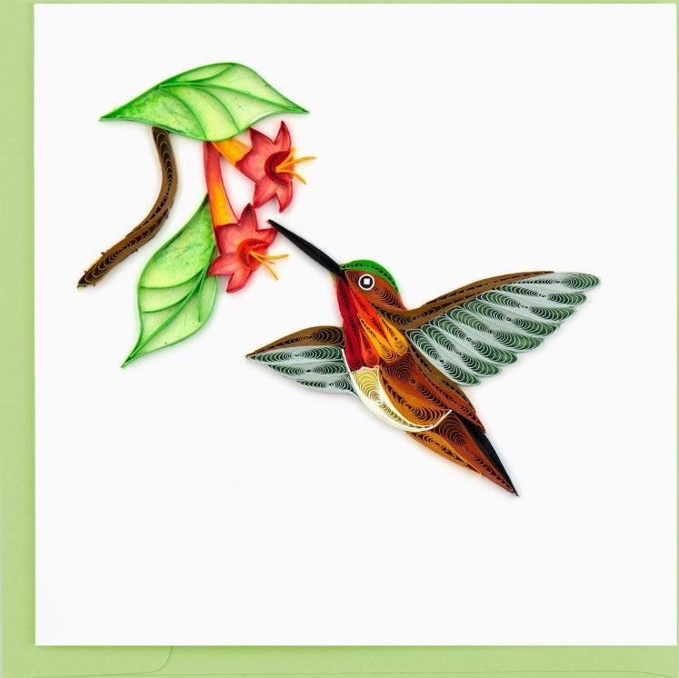 Quilling Card Rufous Hummingbird