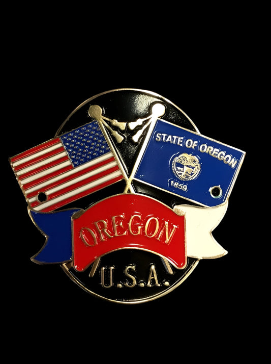 Hiking Medallion Crossed Flags