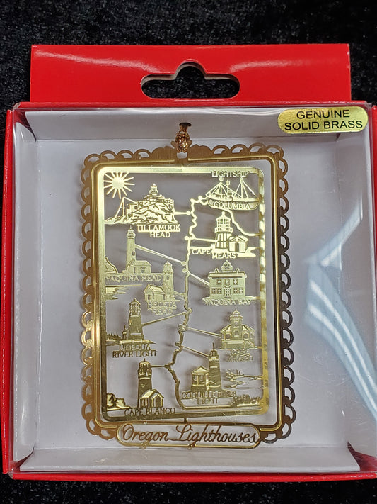 Ornament Gold Multi Lighthouse
