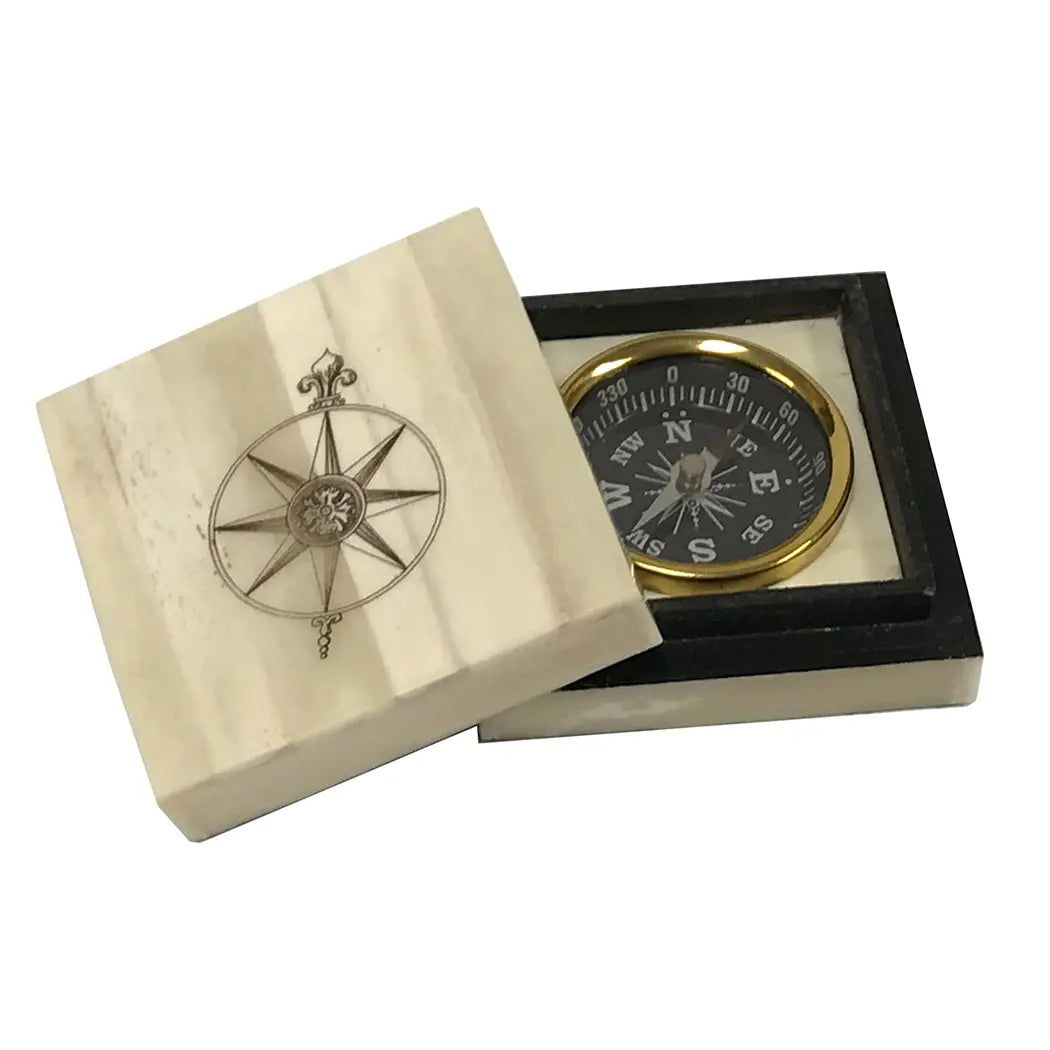 Compass w/ Scrimshaw Box