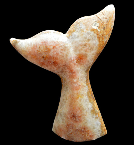 Figurine Marble Whale Tail 4"