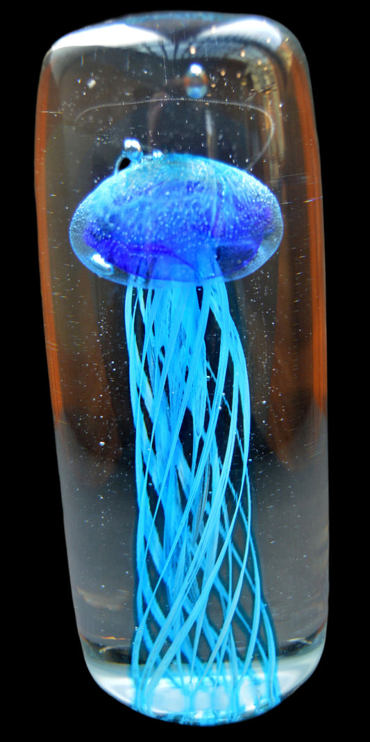 Jelly Blue Glass Tall Cylinder