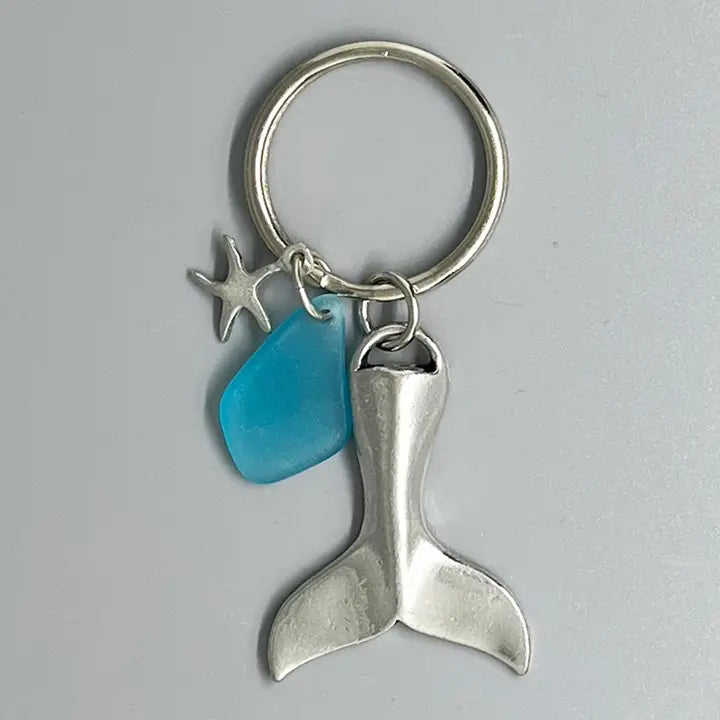 Keychain Whale Tail Seaglass