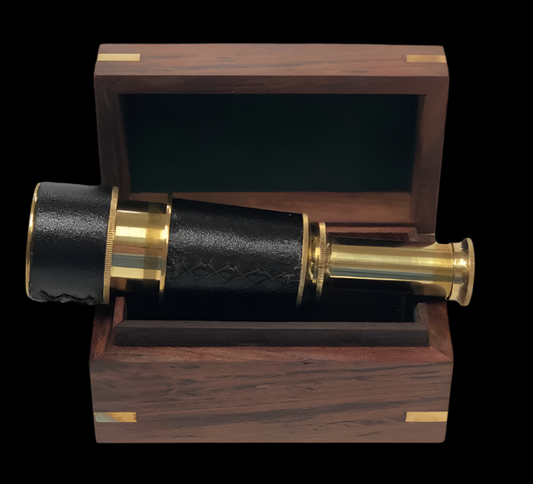 Telescope Brass Leather-Wrapped