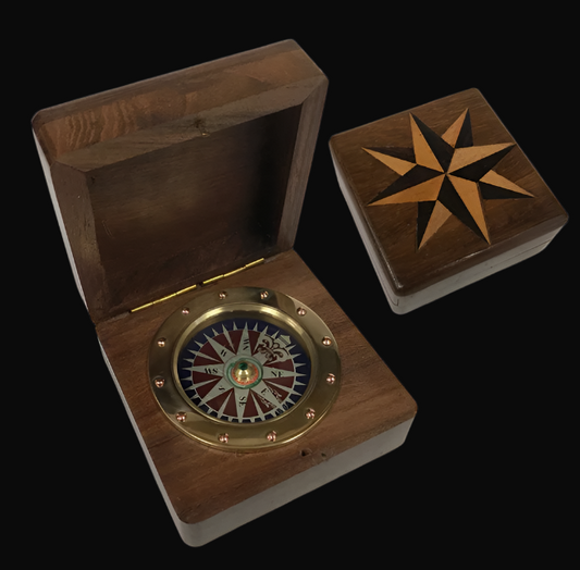 #7 Compass with Wood Box
