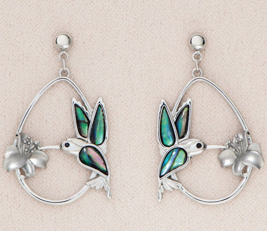 Earring AB Fluttering Hummingbird