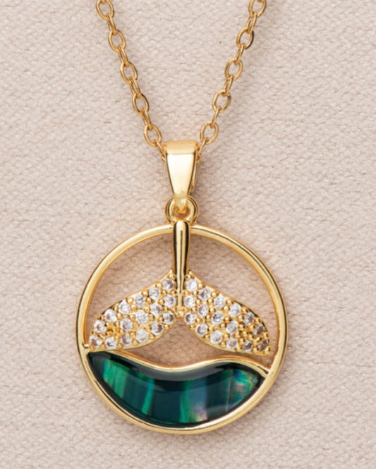 Necklace AB Golden Whale Tail