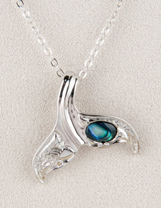 Necklace AB Whale Tail Sculpted