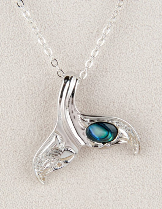 Necklace AB Whale Tail Sculpted