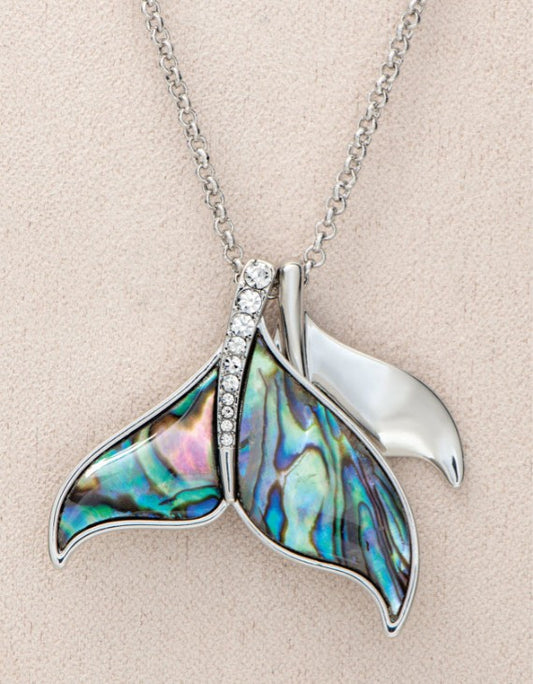 Necklace AB Whale Tail Sparkle