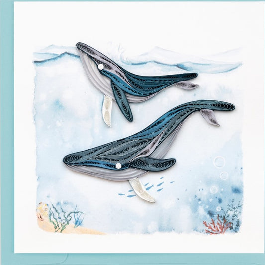 Quilling Card Whales